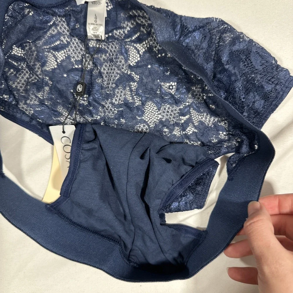 NWT Cosabella [ MENS Large ] Never Say Never Sports Brief Lace Navy Blue U1943